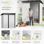 Greesum Metal Outdoor Storage Shed 5FT x 3FT, Steel Utility Tool Shed Storage - Image 6