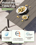 67" Rectangle HDPS Patio Dining Table, Aluminum Outdoor Patio Dining Table - Image 3