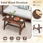 Tangkula Outdoor Coffee Table, Solid Wood Patio Desk - Image 7