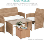 Best Choice Products Set of 2 Wicker Ottomans, Additional Seating, Side Table - Image 9