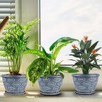 Outdoor Flower Pots for Plants Set of 3 Pack 11 Inch Planter Pot, Large Plastic - Image 4
