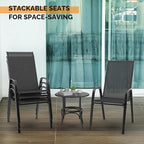 VINGLI Patio Chairs Set of 2 – Stackable Outdoor Dining Chairs - Image 6