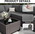 ALAULM 6 Pieces Patio Furniture Set, Oversized Seat/Armrest and High Back - Image 5