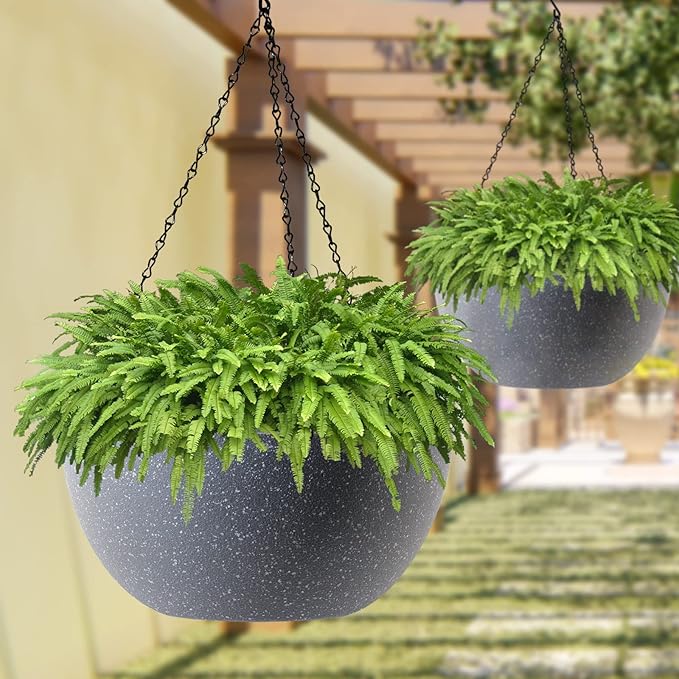 WOUSIWER 13 inch 2 Pack Large Hanging Planters - Image 5