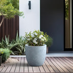 Kante 18 Inch Dia Round Concrete Planter, Indoor Outdoor Large Plant Pot - Image 6