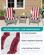 SERWALL HDPE Outdoor Rocking Chair Cushion Set of 2, Memory Foam Cushion Red - Image 6