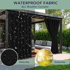 Black Outdoor Curtains for Patio Waterproof - Image 2
