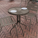 Flash Furniture Bellamy 23.75'' Round Tempered Glass Metal Table - Image 7