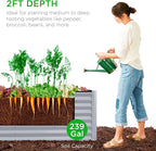Best Choice Products 8x2x2ft Raised Outdoor Metal Garden Bed, Deep Root Box - Image 4