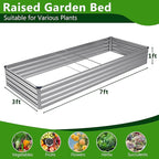 2PCS 7x3x1ft Galvanized Raised Garden Bed Kit, Metal Planter Box - Image 2