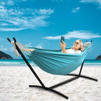 SZHLUX Double Hammock with Stand Included 450lb Capacity Steel Stand, Premium - Image 2