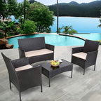 Homall 4 Pieces Outdoor Patio Furniture Sets Rattan Chair Wicker Set, Outdoor - Image 2