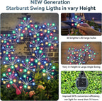 Solar Garden Lights 2 Pack Waterproof Swaying Starburst Light Solar Outdoor - Image 3