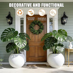 13.5 H x 17" Dia Round Fiberstone Planter - Image 4