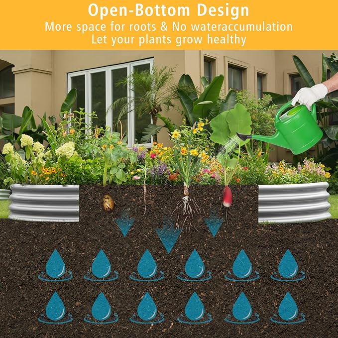 Garden 6x3x1ft Galvanized Raised Garden Bed Kit - Image 5