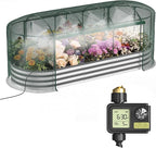 Raised Garden Bed with Sprinkler Timer and Self-Watering System, Oval Raised by Lineware
