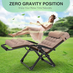 Suteck Oversized Zero Gravity Chair, 33In XXL Lounge Chair w/Removable - Image 5