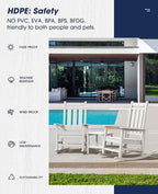 KINGYES Oversized Outdoor Rocking Chair Set of 2, All-Weather Patio Rocking - Image 7