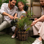 Wooden Barrel Planters Flower Pots - Image 5