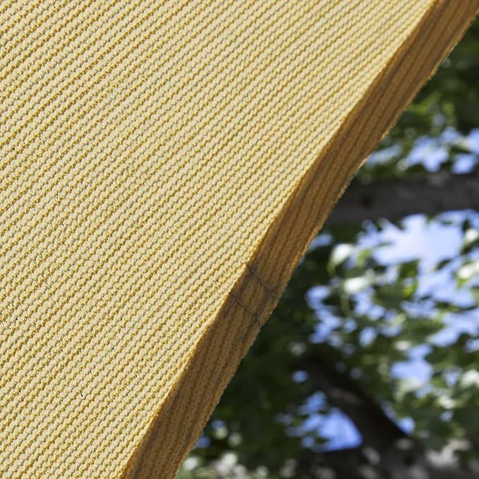 Amgo Custom Size 5' x 6' x 7.8' Sand Beige Right Triangle Sun Shade Sail UPF50+ - Image 9