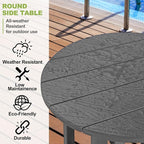 Y&M Outdoor Side Table, Waterproof Four-Legged Round Entryway End Table - Image 3