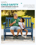 SERWALL HDPE Outdoor Benches Weatherproof, 2-Person Garden Bench - Image 6
