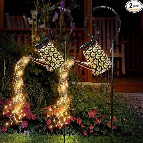 2 Pack Solar Watering Can with Lights, Solar Outdoor Garden Decor Waterproof by WDLFCGC