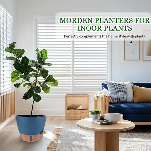 12/10/8 inch Plant Pots, Large Plastic Self Watering Planters - Image 2