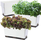 Window Box Planter 6 Pcs, 17 Inches Rectangle Flower Pots by Oliz