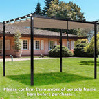 10' X 10' Pergola Shade Cover for Outdoor Retractable Durable Fabric Canopy - Image 5