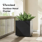 Large Metal Outdoor Planter Box 20Wx20Dx21.5H, Galvanized Steel Cube Planters - Image 8