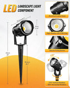 6W 700LM Low Voltage Landscape Lighting, 12V AC/DC 3000K Warm White LED Low - Image 3