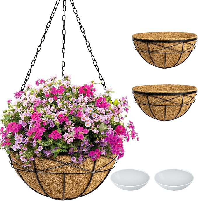 2 Pack 16 Inch Hanging Planters by KarlliuHOMEGARDEN