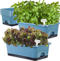 Window Box Planter 6 Pcs, 17 Inches Rectangle Flower Pots by Oliz