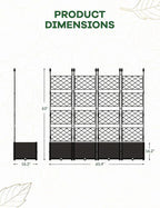 4 PCS Raised Garden Bed with Trellis & Privacy Screen, Flowers on Patio - Image 2