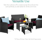 Best Choice Products Set of 2 Wicker Ottomans, Additional Seating, Side Table - Image 4