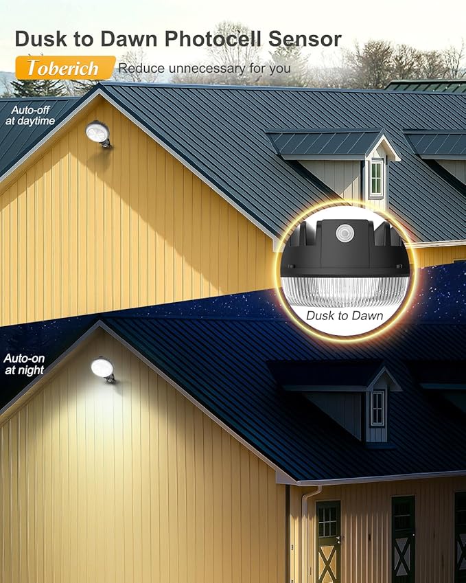LED Barn Light 4 Packs, 150W 20000LM Yard Area Lights Dusk to Dawn Outdoor - Image 3