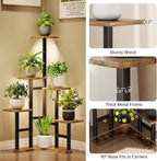 Corner Plant Stand Indoor with Grow Lights, 6 Tiered Corner Plant Shelf Flower - Image 5