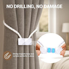 Hion Magnetic Curtain Tiebacks White 6 Pack, Curtain Tiebacks Buckles Holdbacks - Image 6