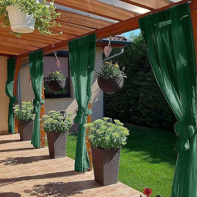 SpaceDresser Waterproof Outdoor Sheer Curtains - Image 4