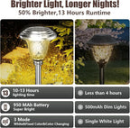Beau Jardin 4 Pack Solar Pathway Lights White+ Color Changing Stainless Steel 3 - Image 4
