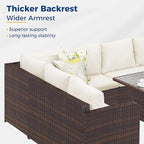 Wisteria Lane Patio Furniture Set, 7 Piece Outdoor Dining Sectional Sofa - Image 4