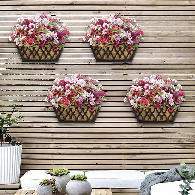 2 Pack 14 Inch Window Boxes Planters Railing Planter Box - Image 3