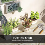 Outsunny Wood Garden Shed, Compact Outdoor Storage Cabinet Potting Shed - Image 4