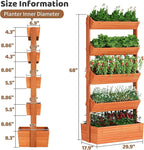 FILWH Wooden Raised Garden Bed Vertical Planter Box, Freestanding Plant Stand - Image 7