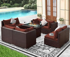 NICESOUL Modern 9 Pcs Patio Sectional Sofa Set - Image 3