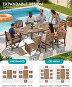 SERWALL 11-Piece Outdoor Dining Set, All Weather HDPE Outdoor Furniture Set - Image 6