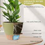 Plant Pots, 12/10/9/8/ Inch Large Plastic Self Watering Flower Pots Indoor - Image 3