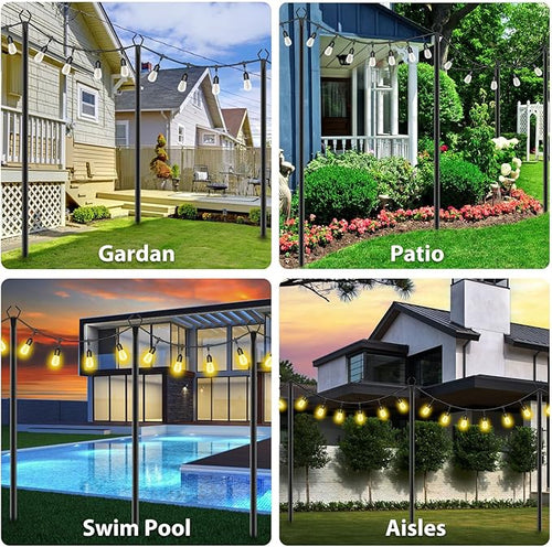 10Ft String Light Poles 4 Pack, Light Poles - Image 2
