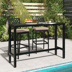 COSTWAY 3 Piece Outdoor Bar Table and Chairs Set, Metal Patio Bar Table Set - Image 2